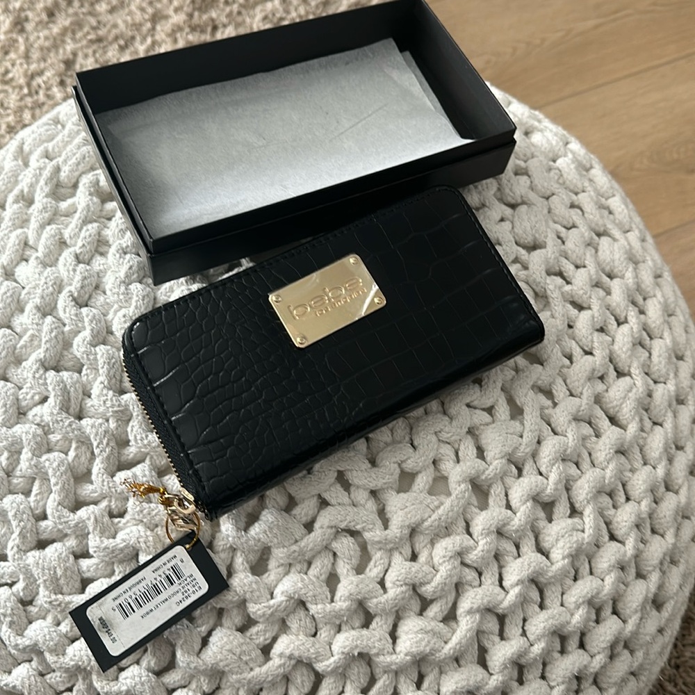 Bebe Natalie Crocodile wallet NWT